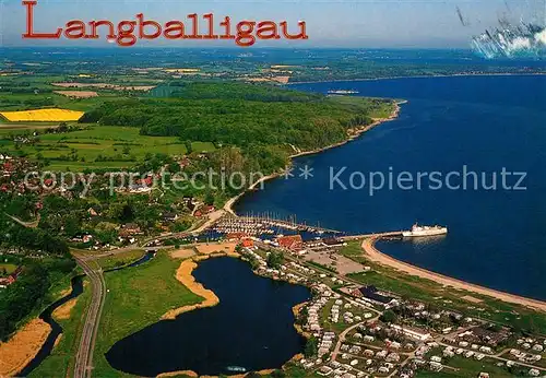 AK / Ansichtskarte Langballigau Hafen Flensburger Foerde Fliegeraufnahme Kat. Langballig