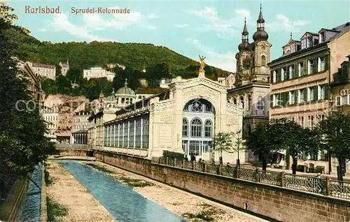 AK / Ansichtskarte Karlsbad Eger Sprudel Kolonnade