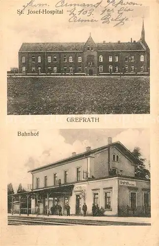 AK / Ansichtskarte Grefrath Niederrhein St. Josef Hospital Bahnhof  Kat. Grefrath