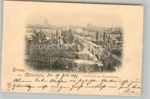 AK / Ansichtskarte Muenchen Panorama vom Maximilianeum Kat. Muenchen