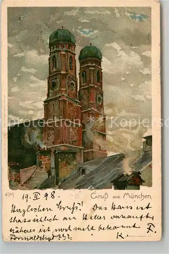 AK / Ansichtskarte Muenchen Frauenkirche Kuenstlerkarte Kley Kat. Muenchen