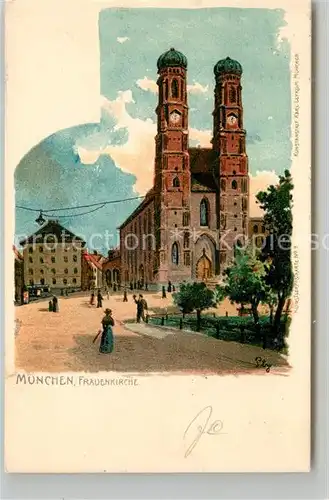 AK / Ansichtskarte Muenchen Frauenkirche Kuenstlerkarte Kat. Muenchen