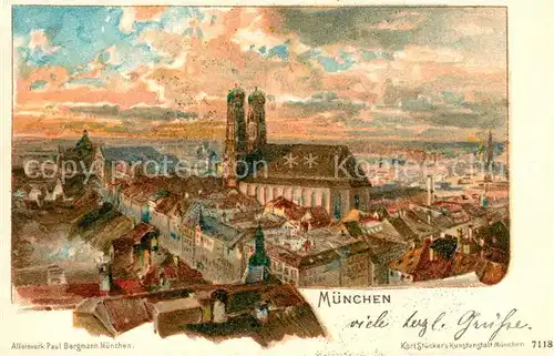 AK / Ansichtskarte Muenchen Frauenkirche Kuenstlerkarte Kat. Muenchen