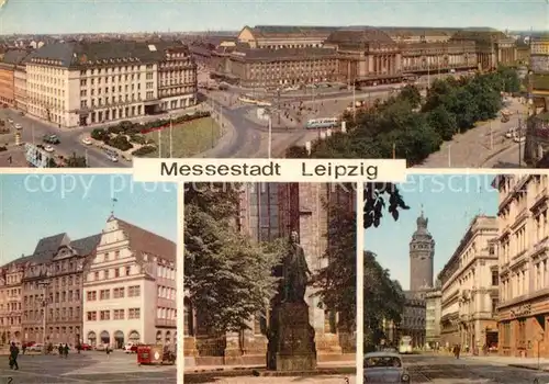 AK / Ansichtskarte Leipzig Hauptbahnhof Hotel Astoria Alte Waage Markt Bachdenkmal Thomaskirche Turm Rathaus Kat. Leipzig