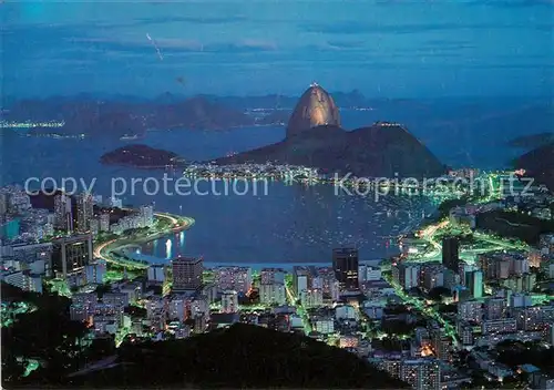 AK / Ansichtskarte Rio de Janeiro Vista noturna Enseada do Botafogo e Pao de Acucar Zuckerhut Kat. Rio de Janeiro