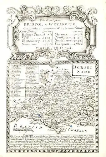 AK / Ansichtskarte Bristol UK Road from Bristol to Weymouth Map Dorsetshire Repro Kat. Bristol City of