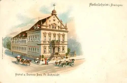 AK / Ansichtskarte Herbolzheim Breisgau Hotel zur Sonne Litho Kat. Herbolzheim