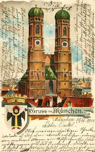 AK / Ansichtskarte Muenchen Frauemkirche Muenchner Kindl Kat. Muenchen
