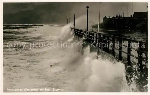 AK / Ansichtskarte Westerland Sylt Sturmflut Kat. Westerland