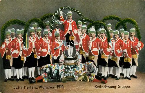 AK / Ansichtskarte Muenchen Schaefflertanz Muenchen 1914 Reifschwung Gruppe Kat. Muenchen
