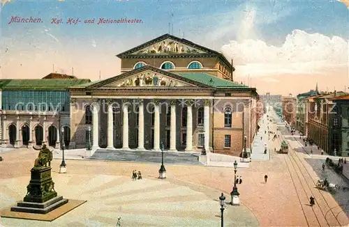 AK / Ansichtskarte Muenchen Kgl Hof und Nationaltheater Kat. Muenchen