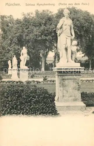 AK / Ansichtskarte Muenchen Schloss Nymphenburg Parkpartie Kat. Muenchen