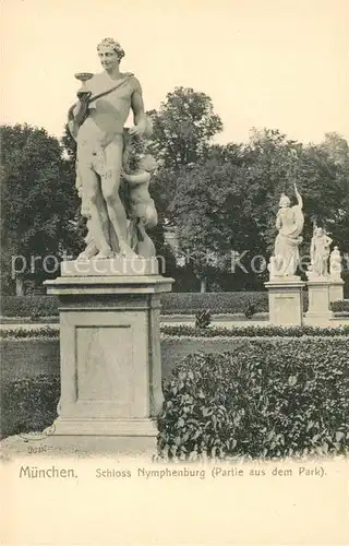 AK / Ansichtskarte Muenchen Schloss Nymphenburg Parkpartie Kat. Muenchen