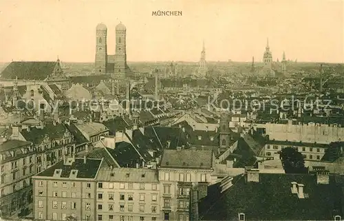 AK / Ansichtskarte Muenchen Stadtblick mit Frauenkirche Kat. Muenchen