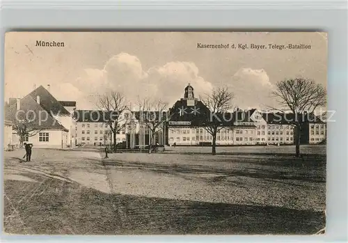 AK / Ansichtskarte Muenchen Kasernenhof Bayrisches Telegrafen Bataillon Kat. Muenchen