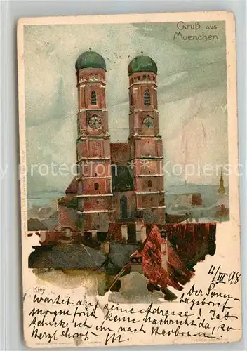 AK / Ansichtskarte Muenchen Frauenkirche Kuenstlerkarte Kley Kat. Muenchen