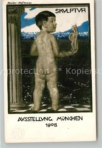 AK / Ansichtskarte Muenchen Ausstellung Skulptur Mueller Hofmann Tagesstempel Kat. Muenchen