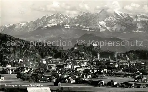 AK / Ansichtskarte Salzburg Oesterreich Stadtpanorama mit Festung Hohensalzburg Hoher Goell Alpen Kat. Salzburg