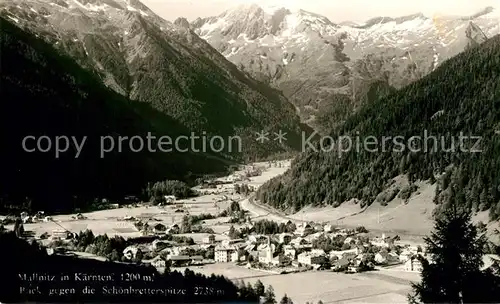 AK / Ansichtskarte Mallnitz Kaernten Panorama Blick gegen die Schoenbretterspitze Alpen