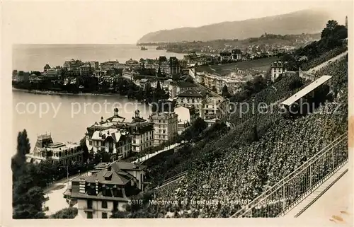 AK / Ansichtskarte Montreux VD Panorama Weinberge Bergbahn Kat. Montreux