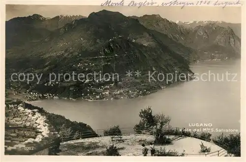 AK / Ansichtskarte Lugano TI Panorama vom Monte Salvator Kat. Lugano