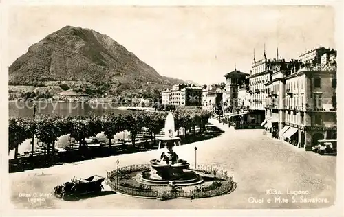 AK / Ansichtskarte Lugano Lago di Lugano Seepromenade Monte San Salvatore