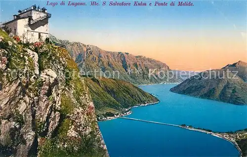 AK / Ansichtskarte Lago di Lugano Monte San Salvatore Ponte Melide Kat. Italien
