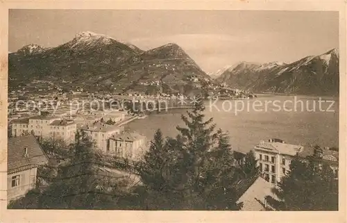 AK / Ansichtskarte Lugano Lago di Lugano Panorama Seeufer