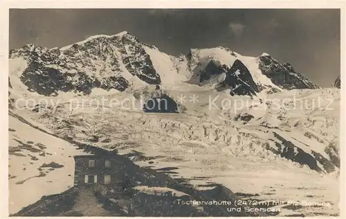 AK / Ansichtskarte Tschiervahuette Piz Bernina Gletscher Kat. Tschierva