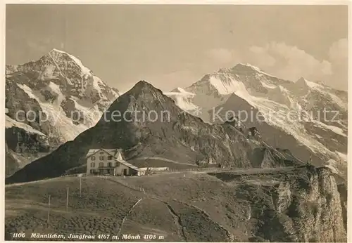 AK / Ansichtskarte Maennlichen Panorama Jungfrau Moench Kat. Maennlichen