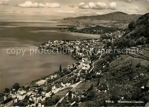 AK / Ansichtskarte Clarens Montreux Fliegeraufnahme Panorama Kat. Montreux