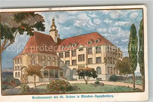 AK / Ansichtskarte Nymphenburg Krankenanstalt des III Orden Garten Kat. Muenchen