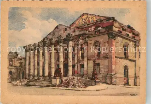 AK / Ansichtskarte Muenchen Kriegszerstoertes Hoftheater 1944 Kuenstlerkarte Kat. Muenchen