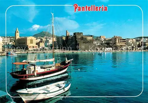 AK / Ansichtskarte Pantelleria Panorama Blick vom Hafen Segelboot Burg