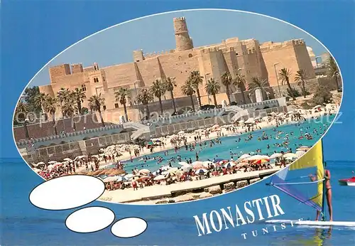 AK / Ansichtskarte Monastir Tunesie Strand Festung Windsurfen