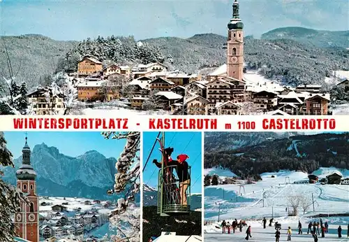 AK / Ansichtskarte Kastelruth Suedtirol Wintersportplatz Schlerngebiet Dolomten Bergbahn Skipiste Kat. Salten Schlern
