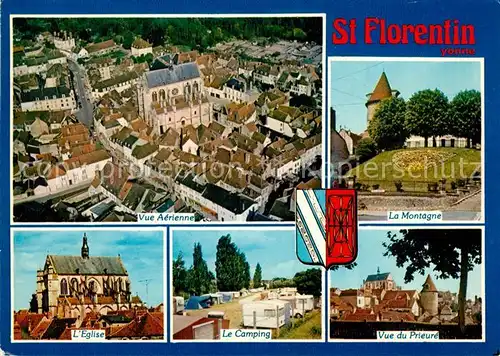 AK / Ansichtskarte Saint Florentin Yonne Vue aerienne La Montagne Eglise Camping vue du Prieure Kat. Saint Florentin