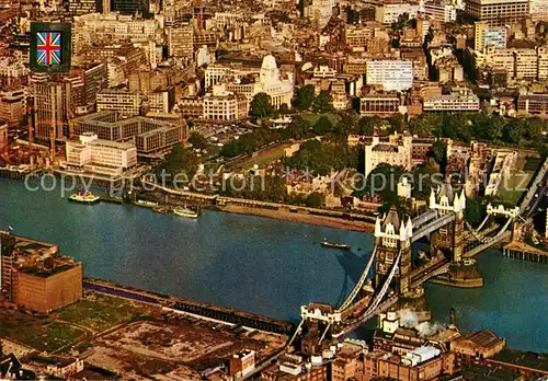 AK / Ansichtskarte London Tower Bridge aerial view Kat. City of London
