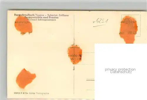 AK / Ansichtskarte Burgschwalbach Burggaststaette Pension  Kat. Burgschwalbach