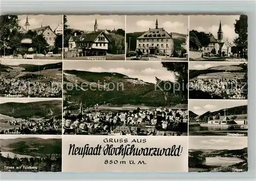 AK / Ansichtskarte Neustadt Schwarzwald Kurpark Rathaus Feldberg Strandbad Titisee Hauptstrasse