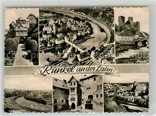 AK / Ansichtskarte Runkel Lahn Schloss Fallbruecke Schlosshof Campingplatz  Kat. Runkel