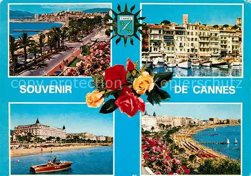 AK / Ansichtskarte Cannes Alpes Maritimes Promenade Strand Hafen Blumen Cote d Azur Kat. Cannes