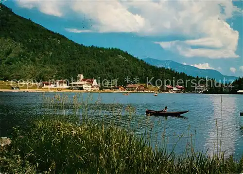 AK / Ansichtskarte Spitzingsee Uferpartie am See Blick zum Sonnwendjoch Mangfallgebirge Kat. Schliersee