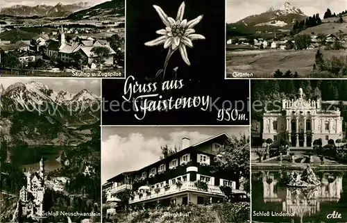 AK / Ansichtskarte Faistenoy Saeuling Zugspitze Gruenten Schloss Linderhof Neuschwanstein  Kat. Oy Mittelberg