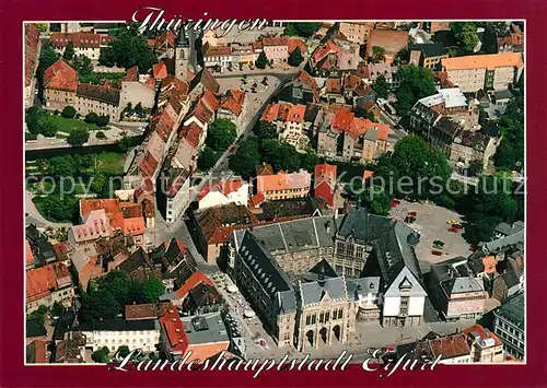 AK / Ansichtskarte Erfurt Rathaus am Fischmarkt mit Kraemerbruecke Fliegeraufnahme Kat. Erfurt