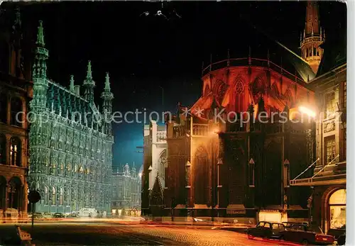 AK / Ansichtskarte Louvain Flandre Hotel de Ville Eglise Saint Pierre illumine Rathaus Kirche beleuchtet