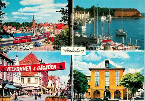 AK / Ansichtskarte Sonderborg Udsigt mod Chr Xs Bro Havnen Gagaden Perlegade Radhuset Kat. Sonderborg