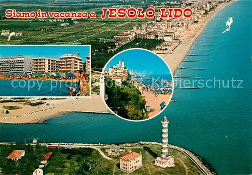 AK / Ansichtskarte Jesolo Lido Strand Leuchtturm Fliegeraufnahme