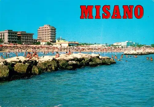 AK / Ansichtskarte Misano Adriatico Alberghi e spiaggia visti dal mare Hotels und Strand Kat. Italien
