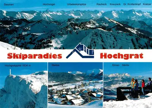 AK / Ansichtskarte Hochgrat Skiparadies Winter Alpenkette Kat. Bad Hindelang